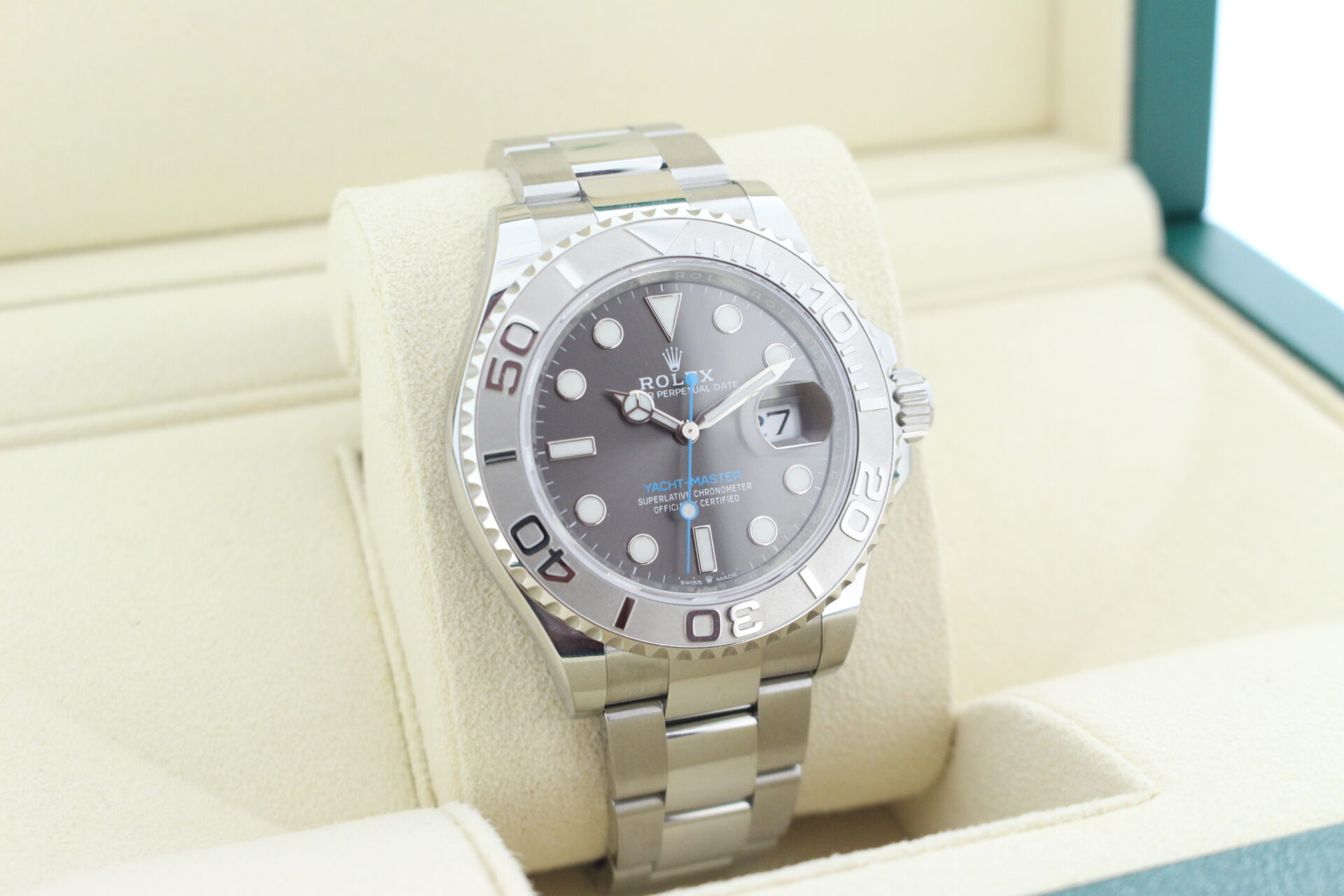 Rolex Yacht-Master 40 126622 facing towards the right to show the left angle