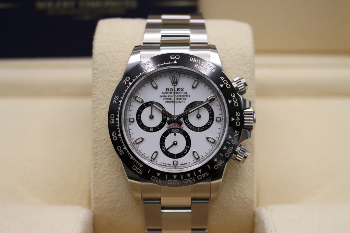 Rolex Daytona Panda on its cushion