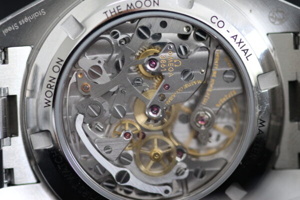 Omega Movement on display through sapphire caseback