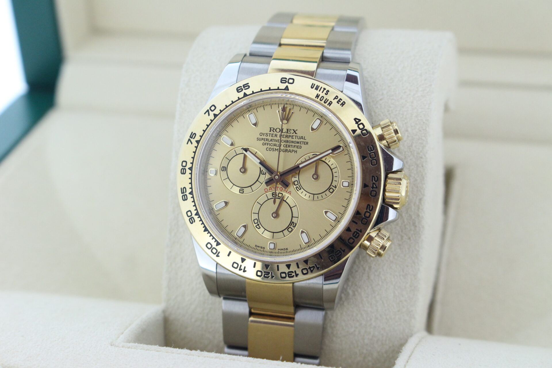 Rolex Daytona Diamond Dial 116503 facing towards the left to show the right angle