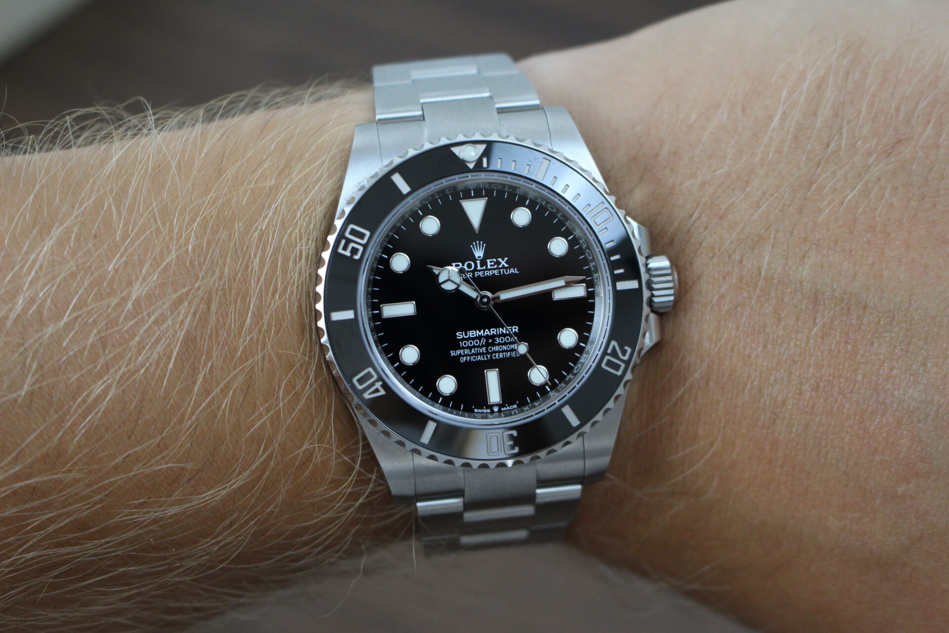 Rolex Submariner No Date 124060 on a wrist