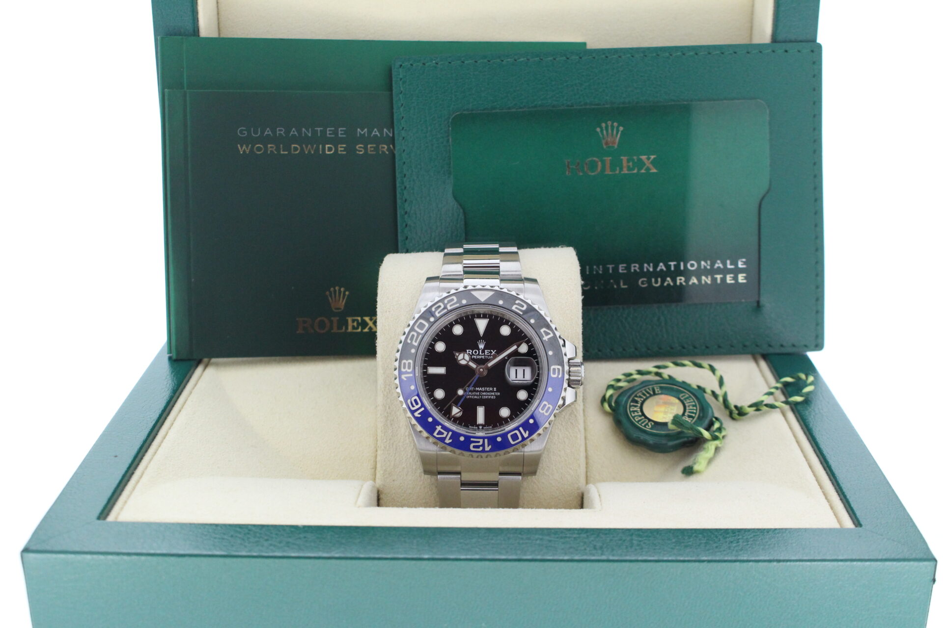 Rolex GMT Master II Batman in its box with all original accessories making a full set