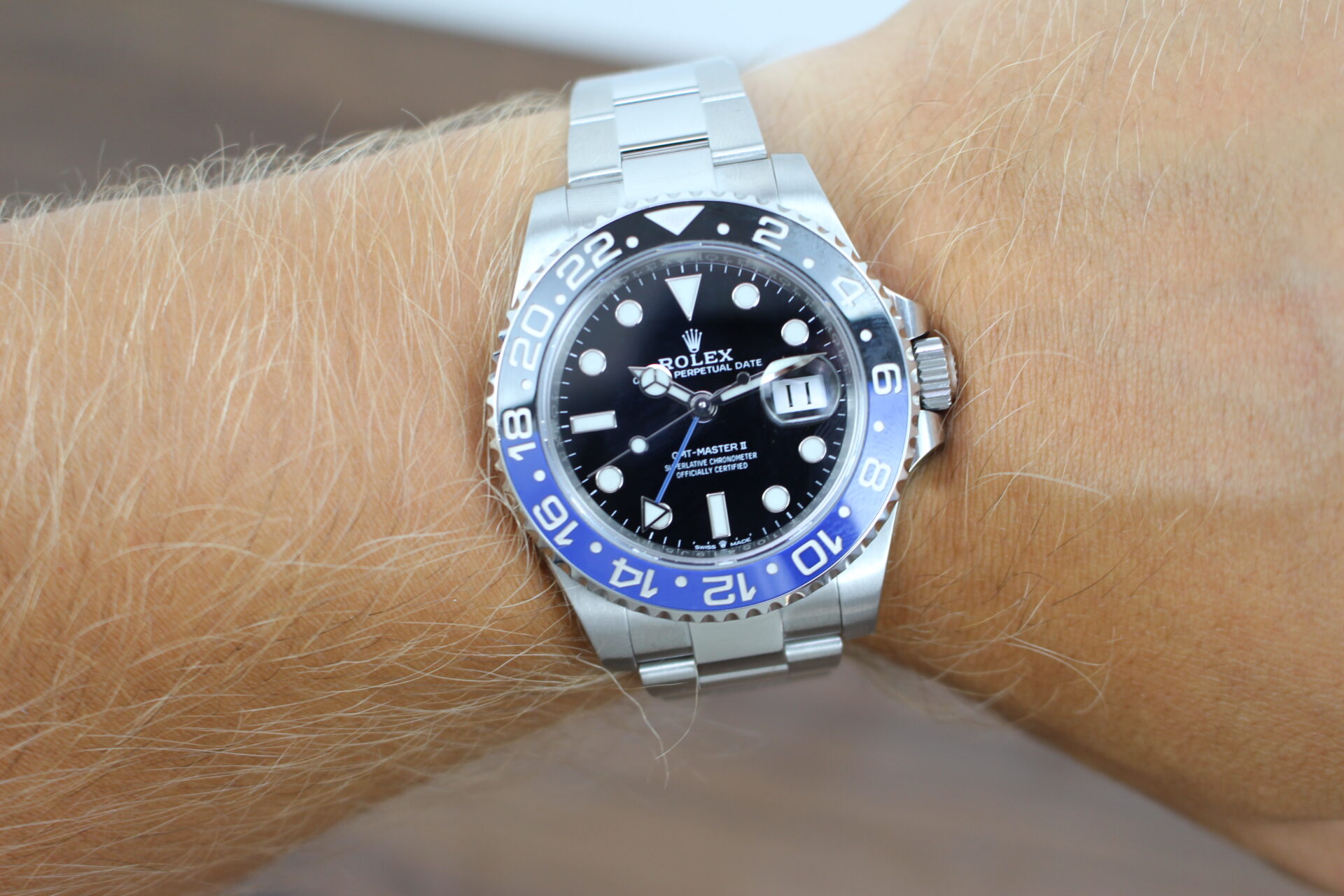 Rolex GMT Master II Batman wrist shot