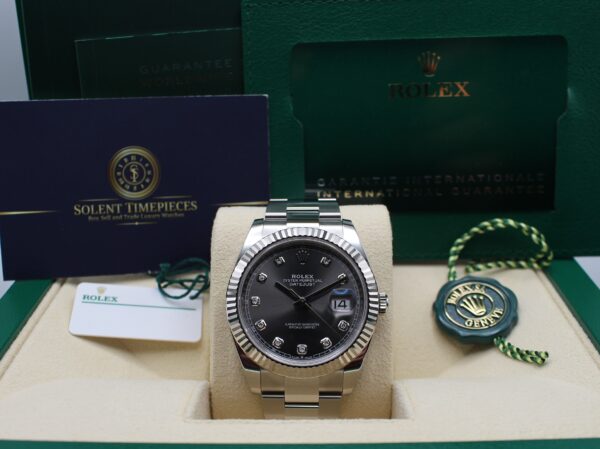 Rolex 126334 Slate Diamond Dial Full Set With All Accessories on Display