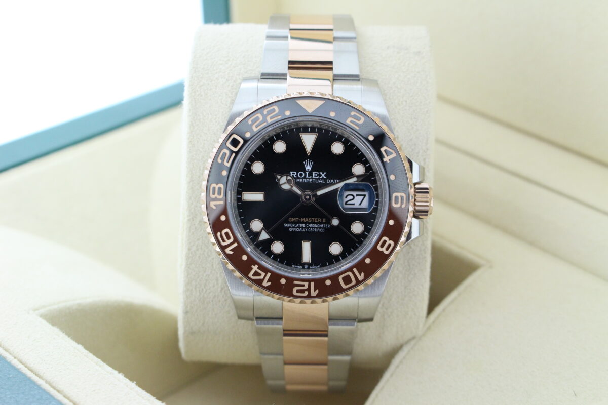 Rolex GMT Master II Rootbeer 126711CHNR turned in it's box