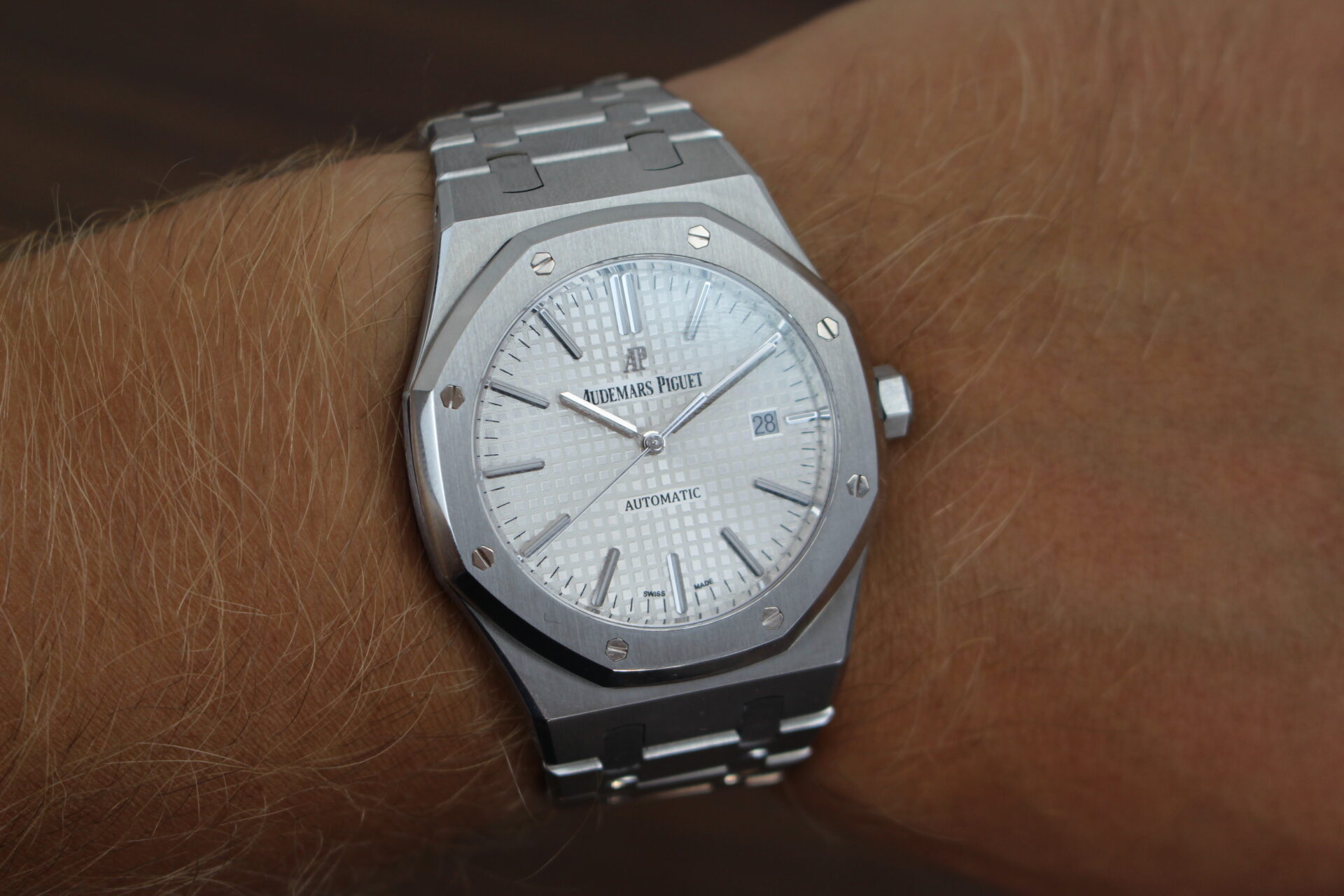 Audemars Piguet Royal Oak 15400ST on a wrist