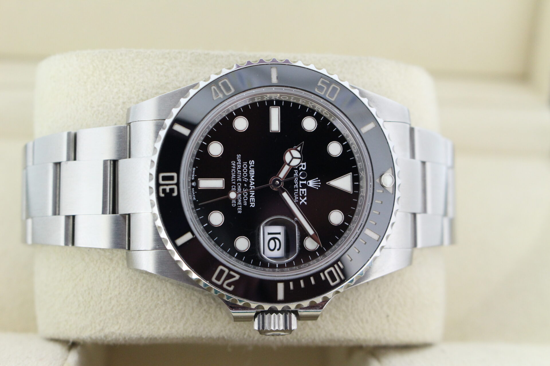 Rolex submariner laid on its side