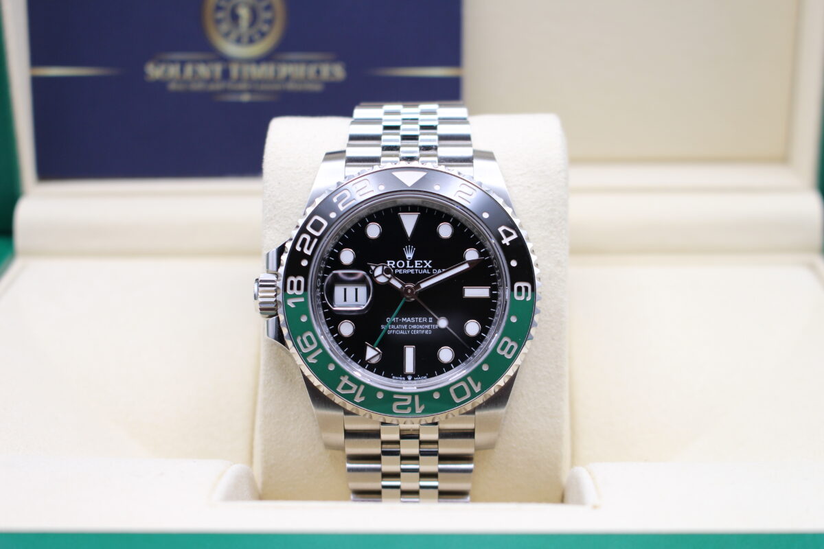 Rolex Sprite fitted on a jubilee bracelet sat in its box upright