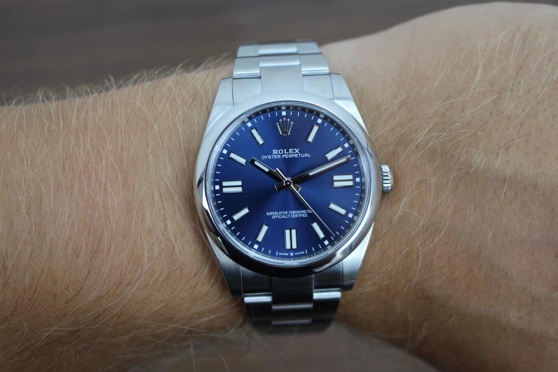 Rolex Oyster Perpetual 41 124300 on a wrist