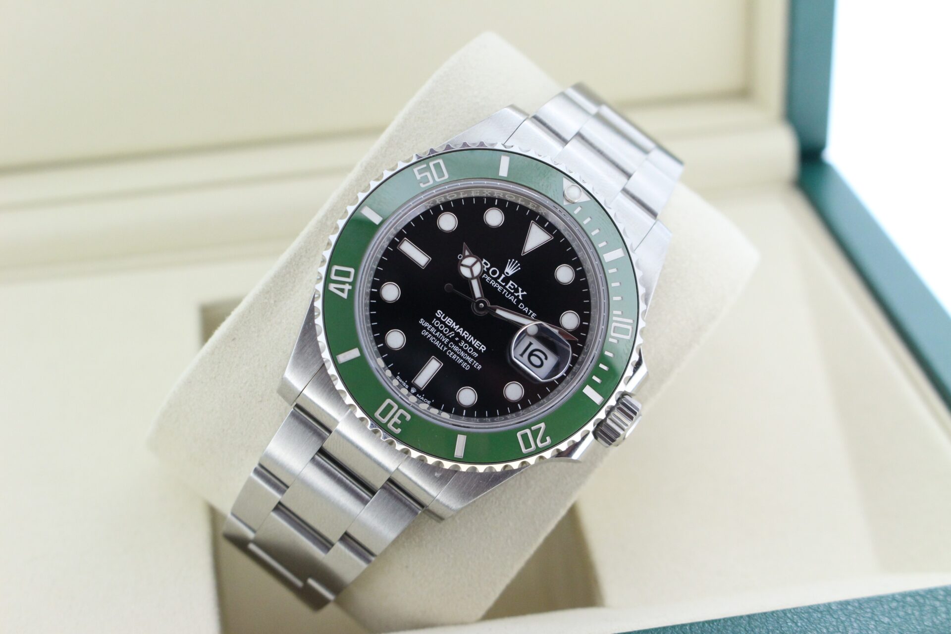 Rolex 126610LV tiled in its box