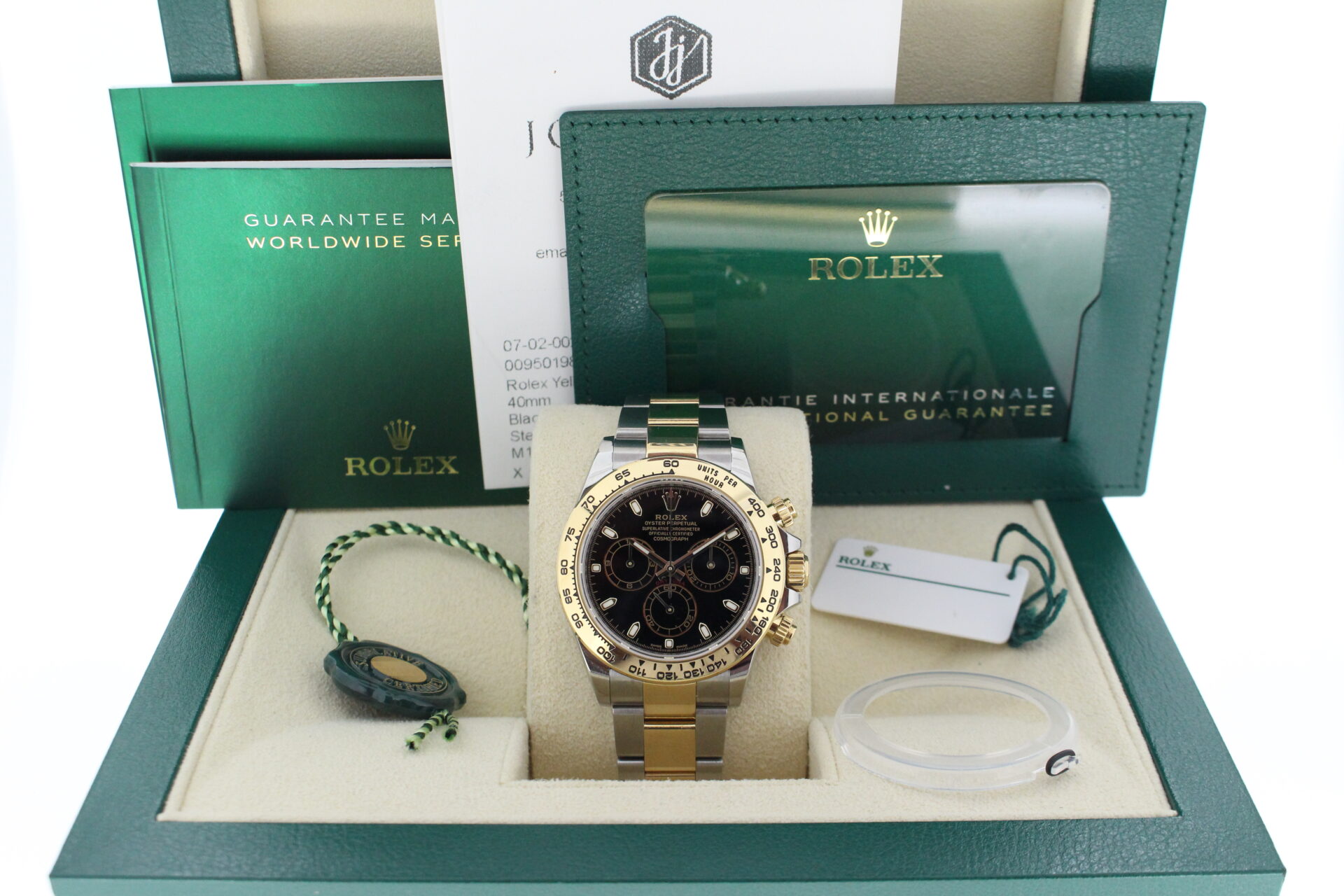 Rolex Daytona Black 116503 in it's box with both swing tags, booklets , original purchase receipt and warranty card