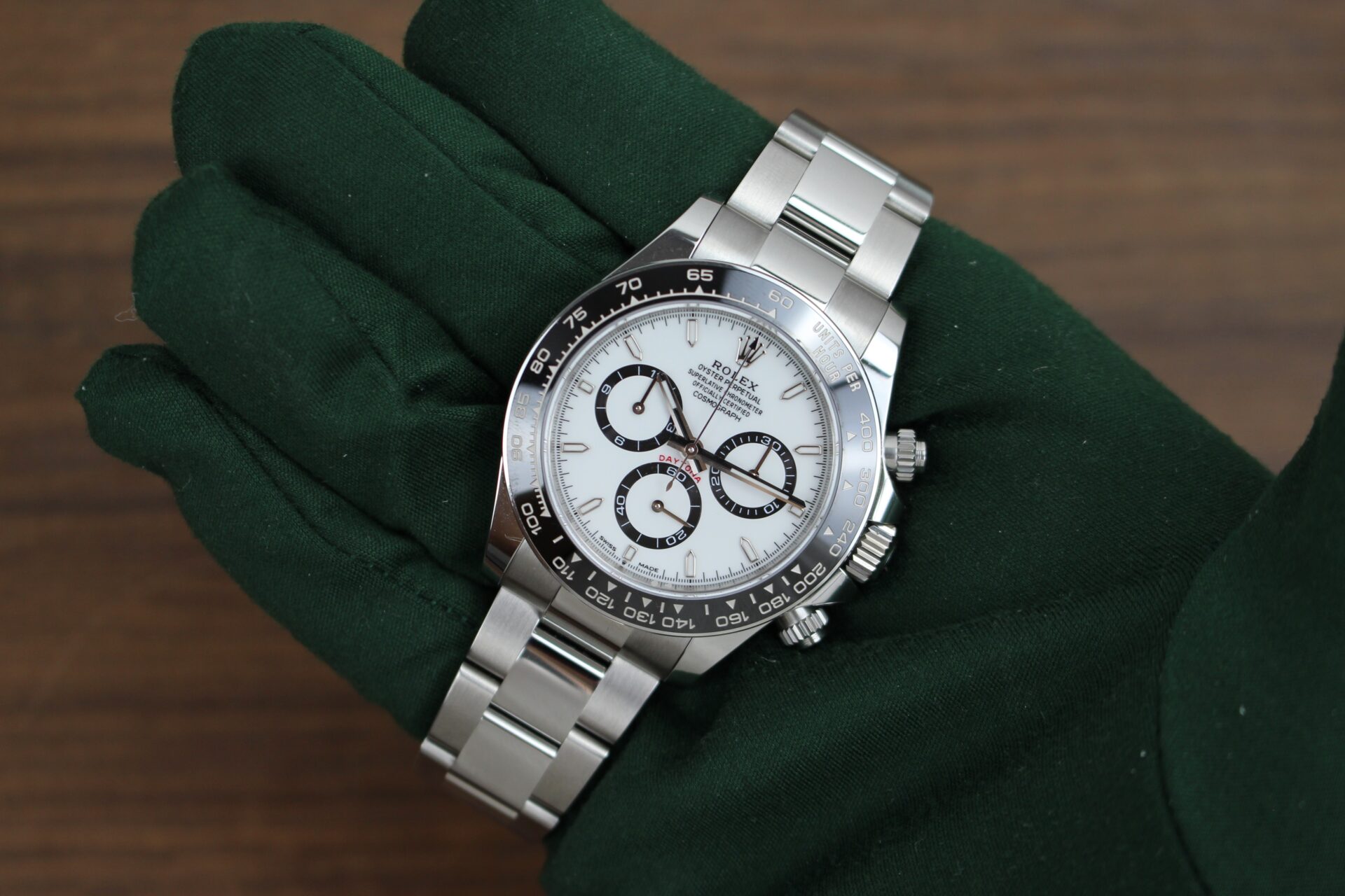 Rolex Daytona Panda 126500LN in a hand