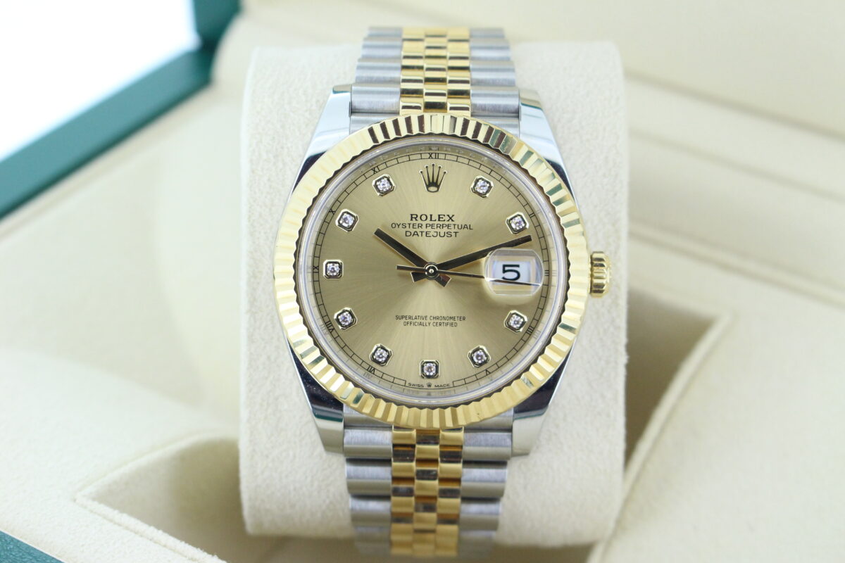 Rolex Datejust Champagne Diamond 41mm 126333 turned