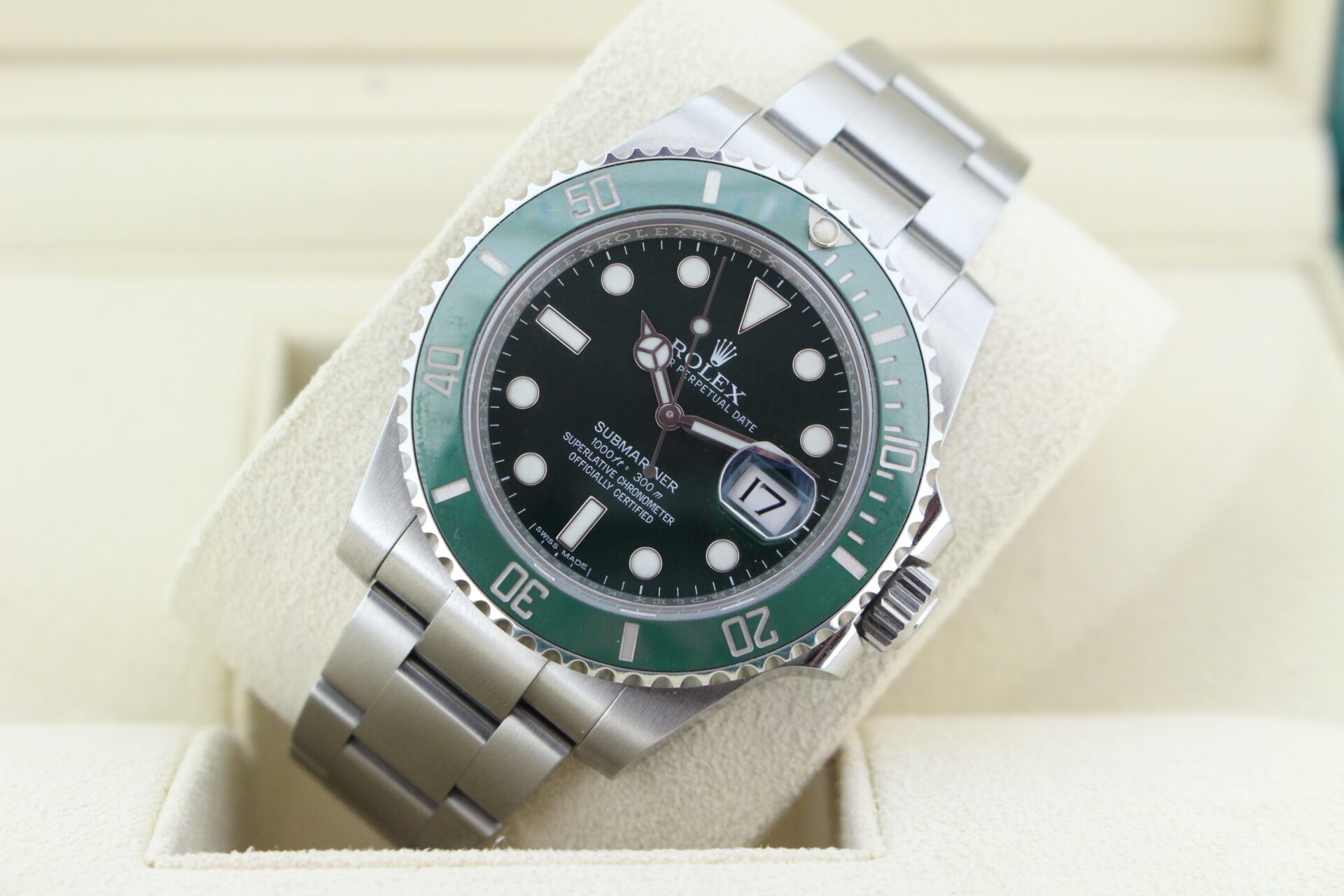 Rolex Submariner Hulk 40mm 116610LV tilted