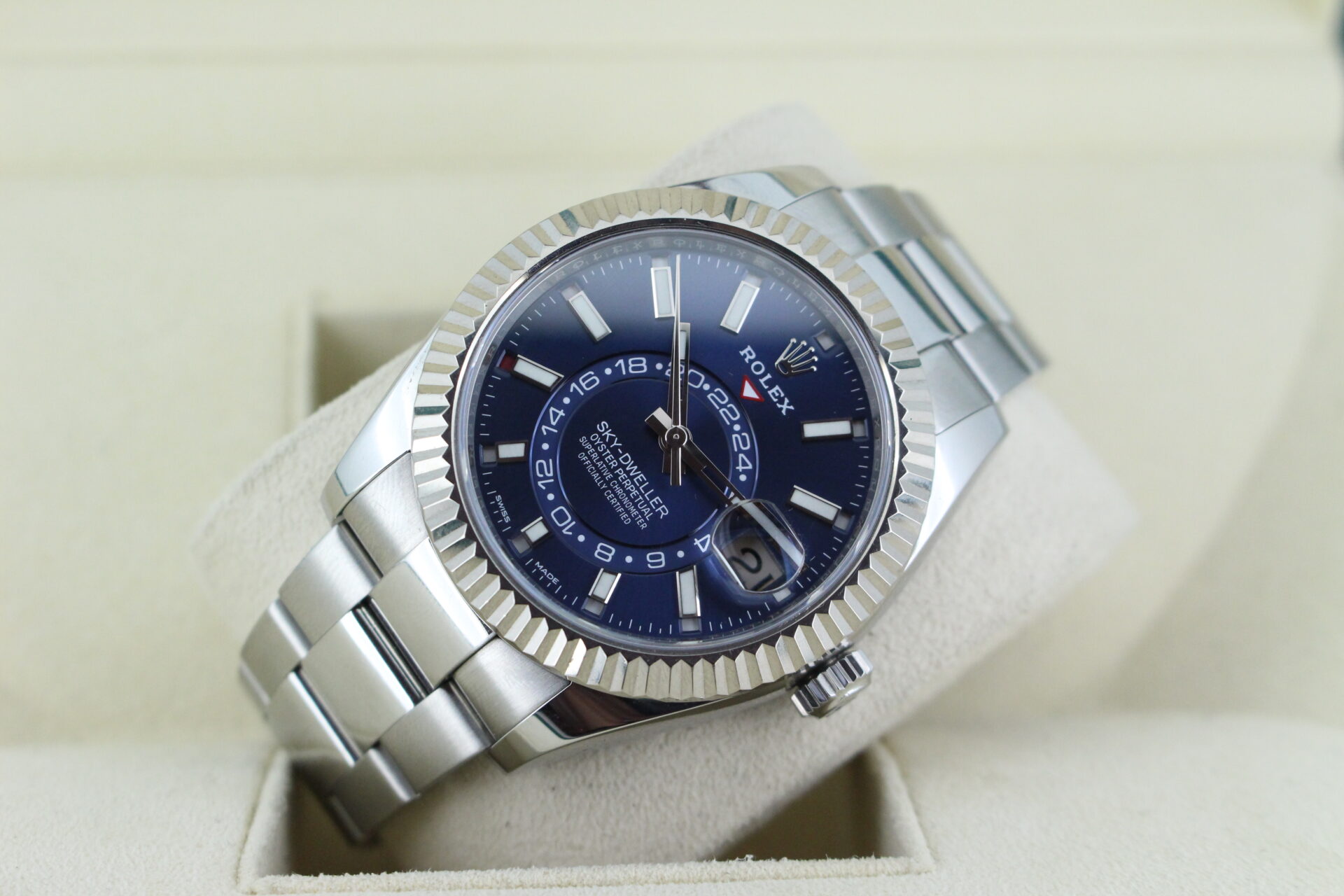 Rolex Sky-Dweller Blue Dial 326934 tilted