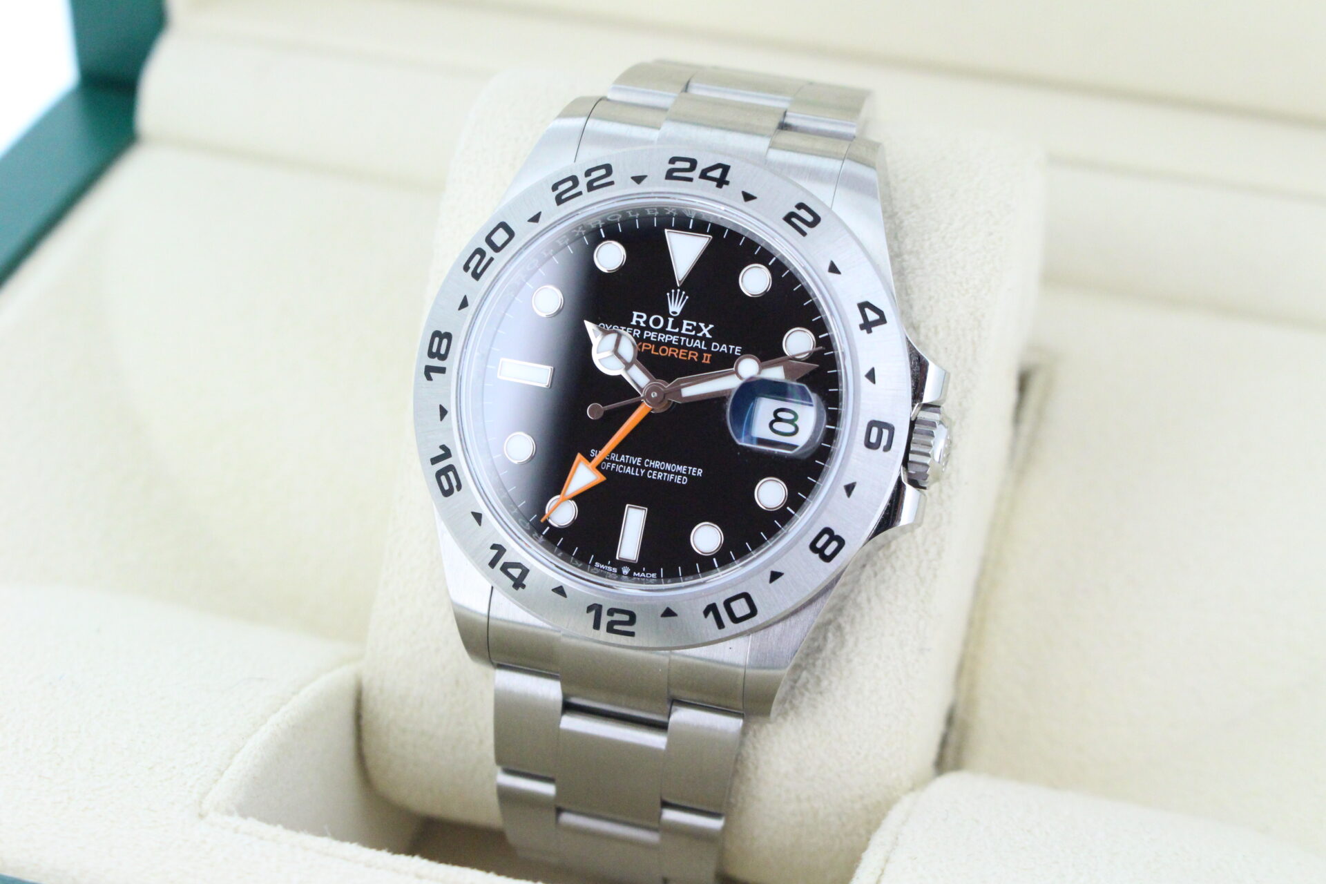 Rolex Explorer II 226570 facing towards the left to show the right angle