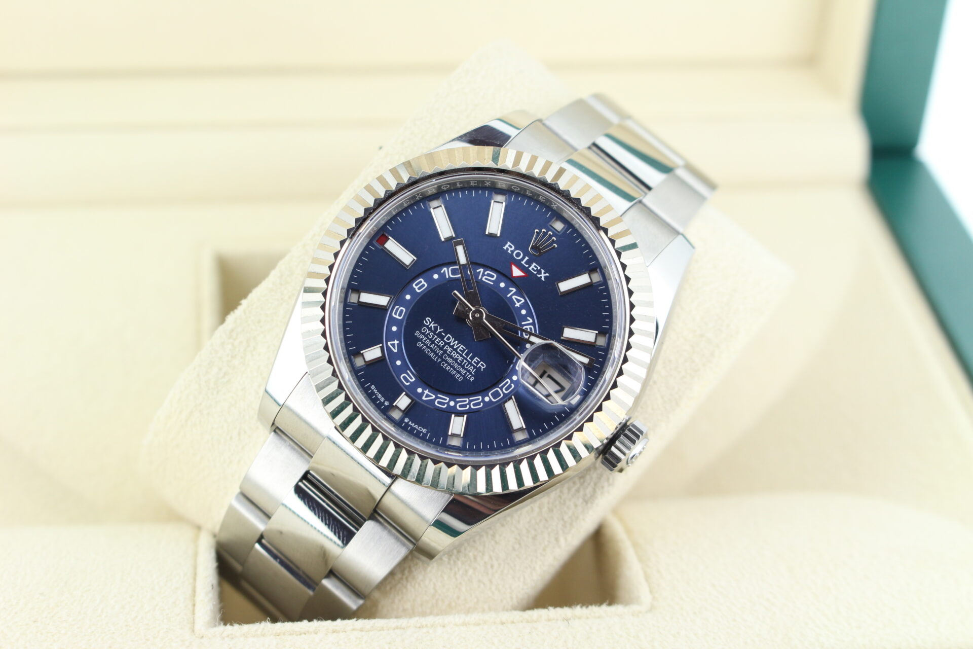 Rolex Sky-Dweller Blue Dial 336934 tilted