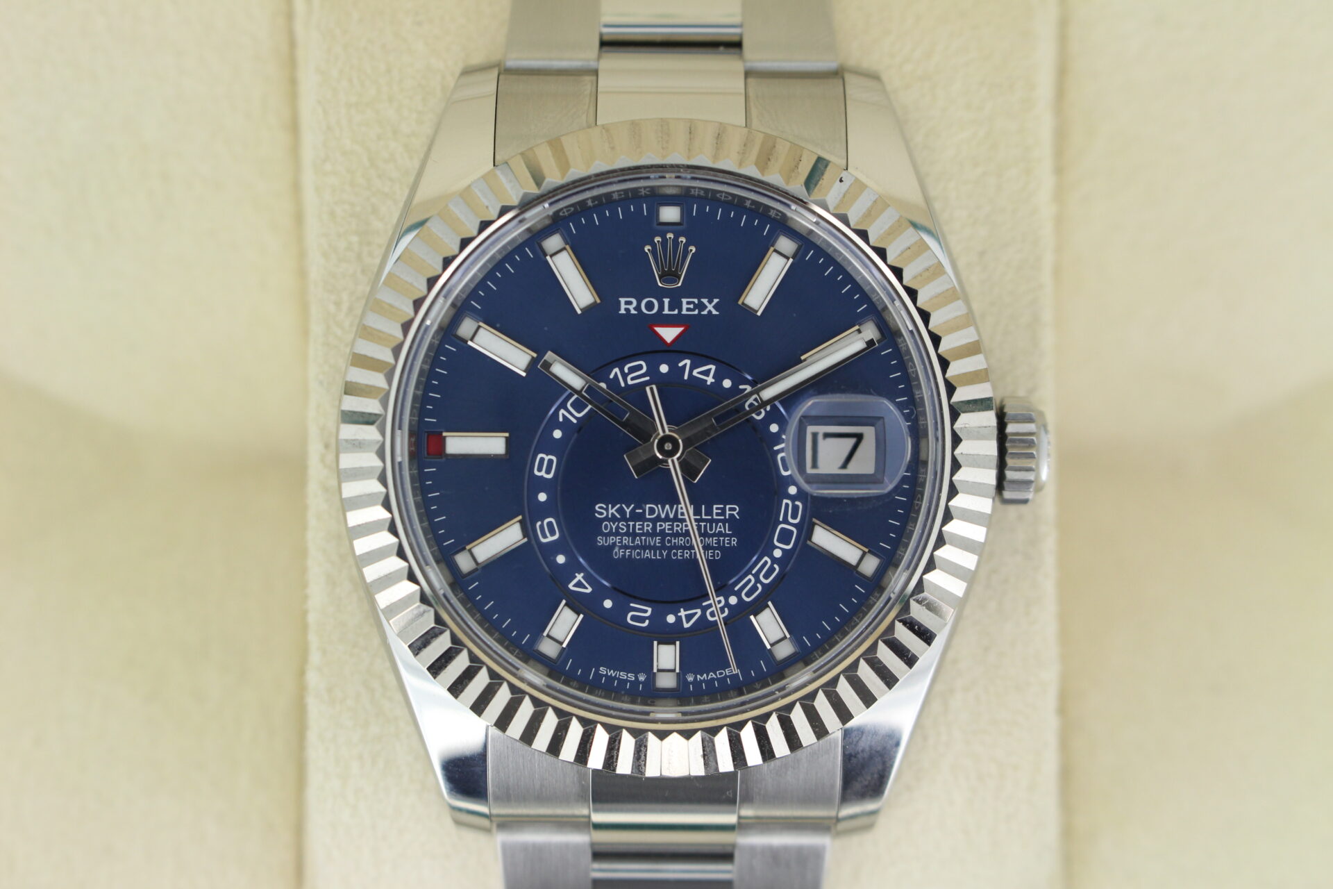 Rolex Sky-Dweller Blue Dial 336934 watch face