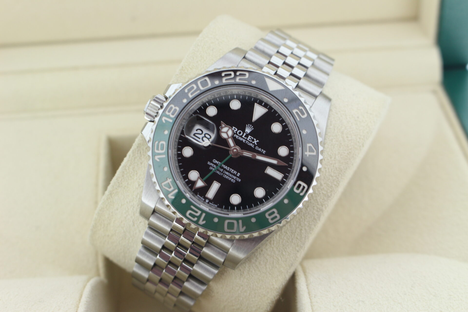 Rolex GMT Master II Sprite 126720VTNR tilted