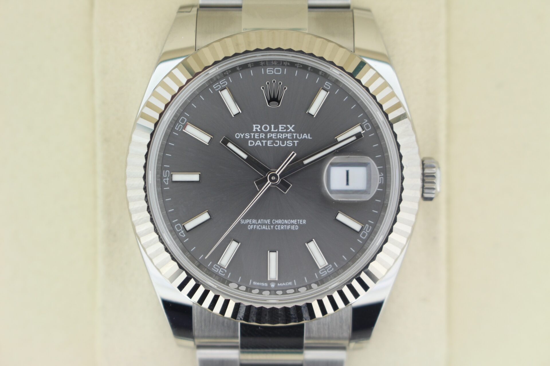 Rolex Datejust 41 Slate Grey 126334 watch face