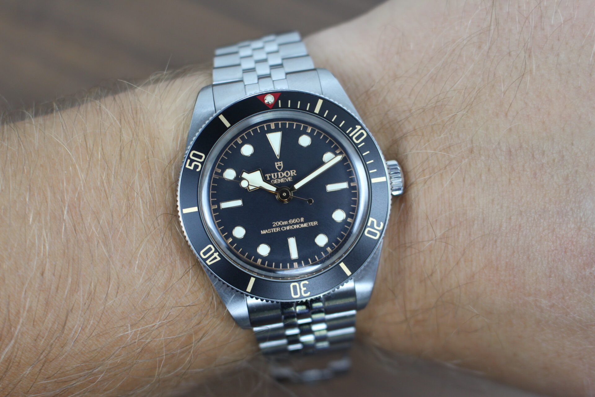 Tudor Black Bay 58 7939A1A0NU on a wrist