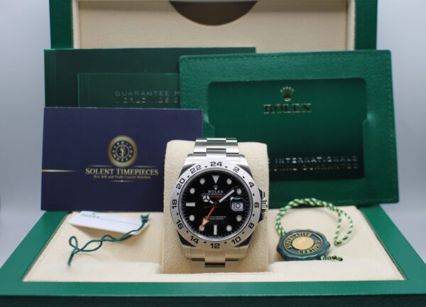 Rolex Explorer II Black dial in its box with all original accessories making a full set