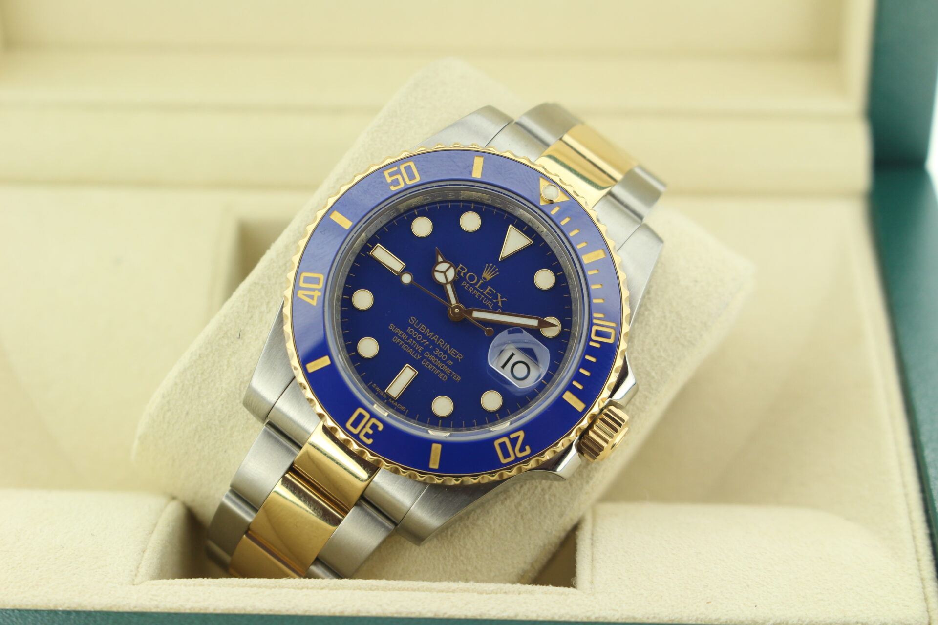 Rolex Submariner Bluesy 40mm 116613LB tilted