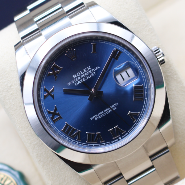 Rolex Datejust 126300 Azzurro at angle