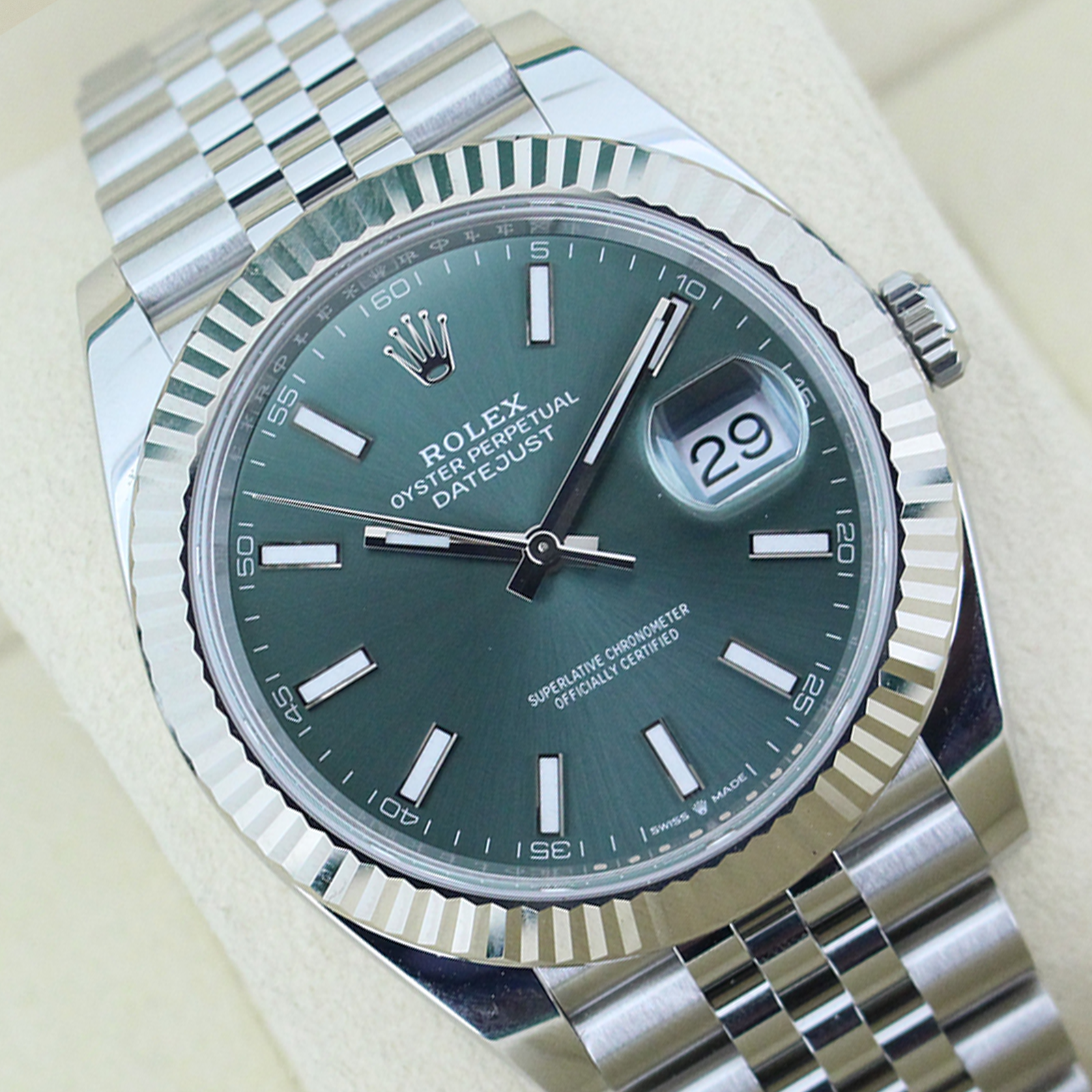 Rolex datejust 41mm mint green watch