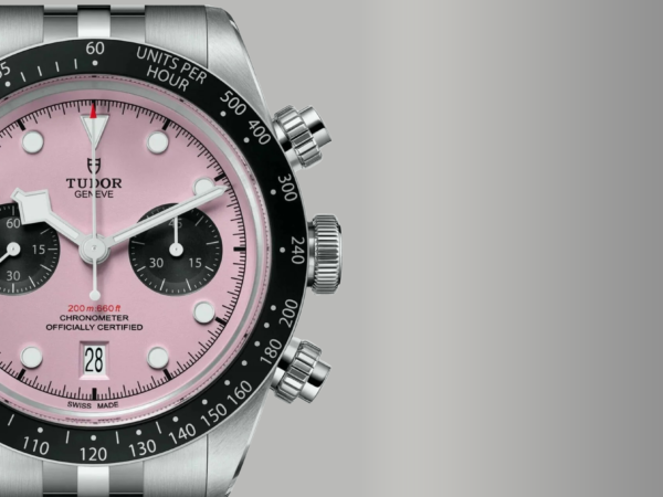 A Tudor watch on a grey gradient background. Solent Timepieces has a range of used Tudor watches UK for sale.